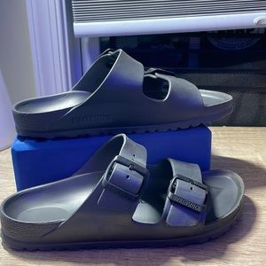 Size 6, Worn once, Grayish color, Real Birkenstocks, No box or tag